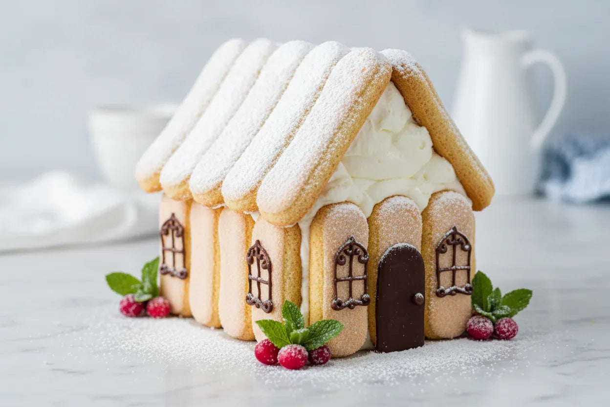 Lady Fingers Snow House Cake - MoussenMore